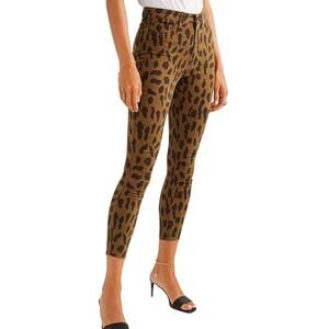 L’AGENCE Margot High Rise Skinny Leopard Print Jeans Size 23